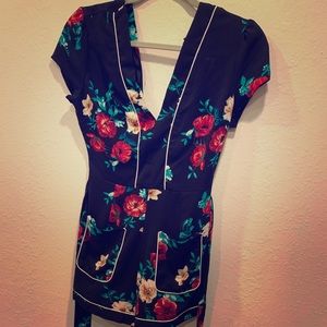 Black Floral Romper